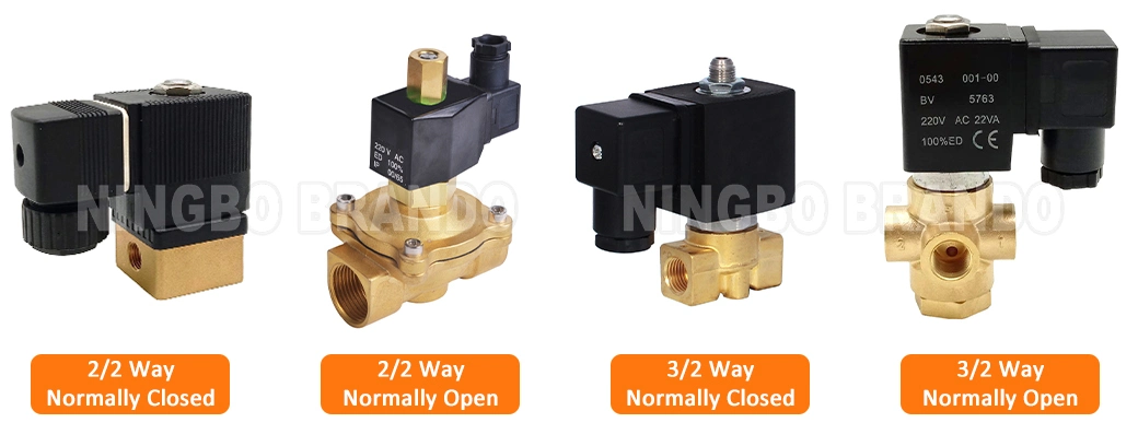 2 3 Way Brass Solenoid Valve 1/8′′ 1/4′′ 3/4′′ 1/2′′ 1′′ 2′′ 12V 24V 110V 220V